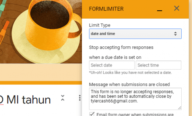 Cara memberi batas waktu soal ujian online di google form